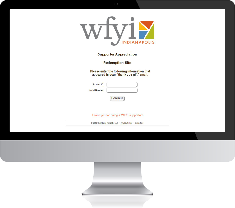 wfyi Indianapolis Supporter Appreciation Redemption Site login